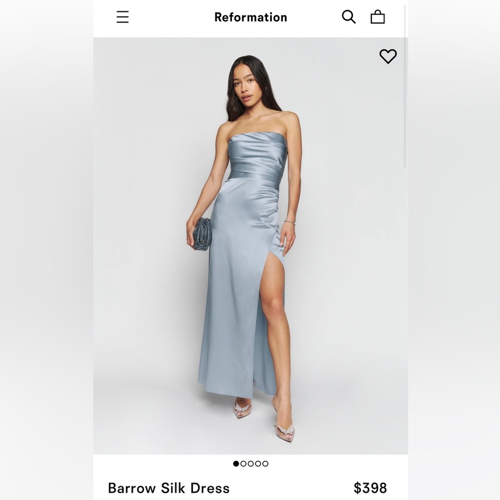 Powder Blue Silk Wedding Dress